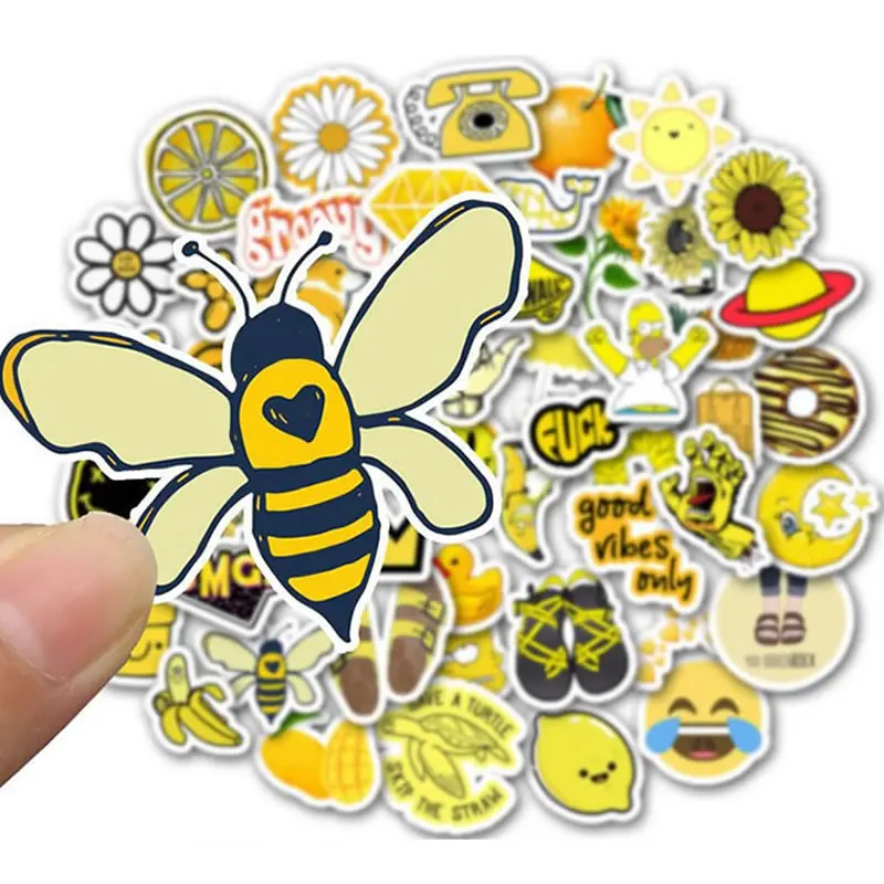 50 ⑤ упак. Повседневные детские наклейки в виде пчелы ПВХ водонепроницаемый