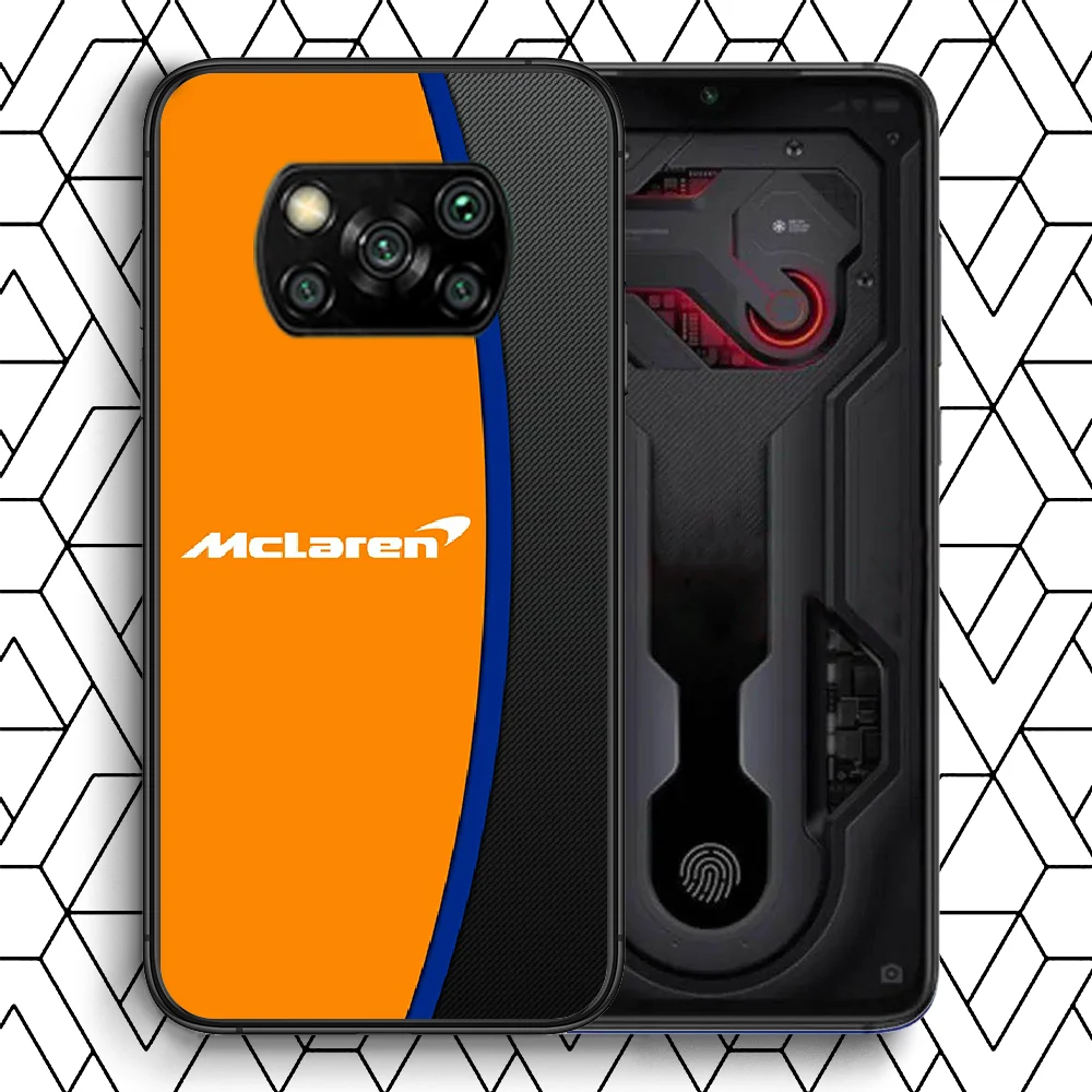 

McLaren Car Logo Phone case Cover Hull For Xiaomi Mi A2 A3 8 9 9T Note 10 Se Lite Pro black Etui Soft Waterproof Painting Bumper