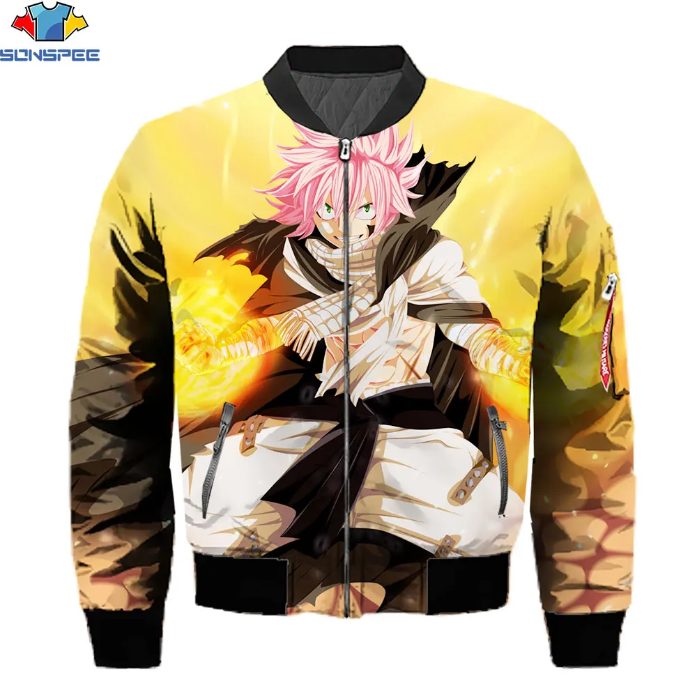 

Теплая осенняя куртка SONSPEE с рисунком из аниме сказочного хвоста и буксировочной веревки, повседневный трендовый Топ с длинным рукавом, кур...