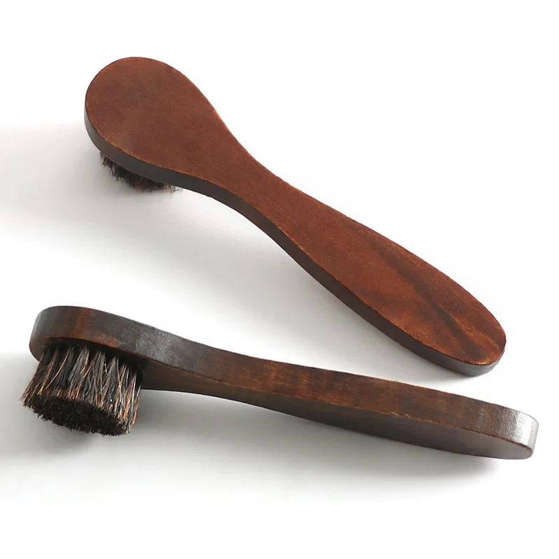 

Long-handled Horse Hair Shoe Brush Leather Cleaning Round Head Horse Hair Brush Soft Hair Brush Simplicity Cleaning Supplies