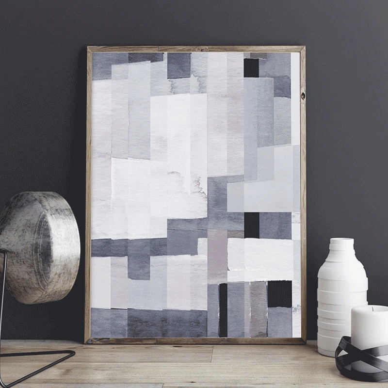 Minimalist Posters and Prints Modern Abstract Wall Art Decor Cloudscape Canvas Painting Mosaic Pictures for Living Room | Дом и сад