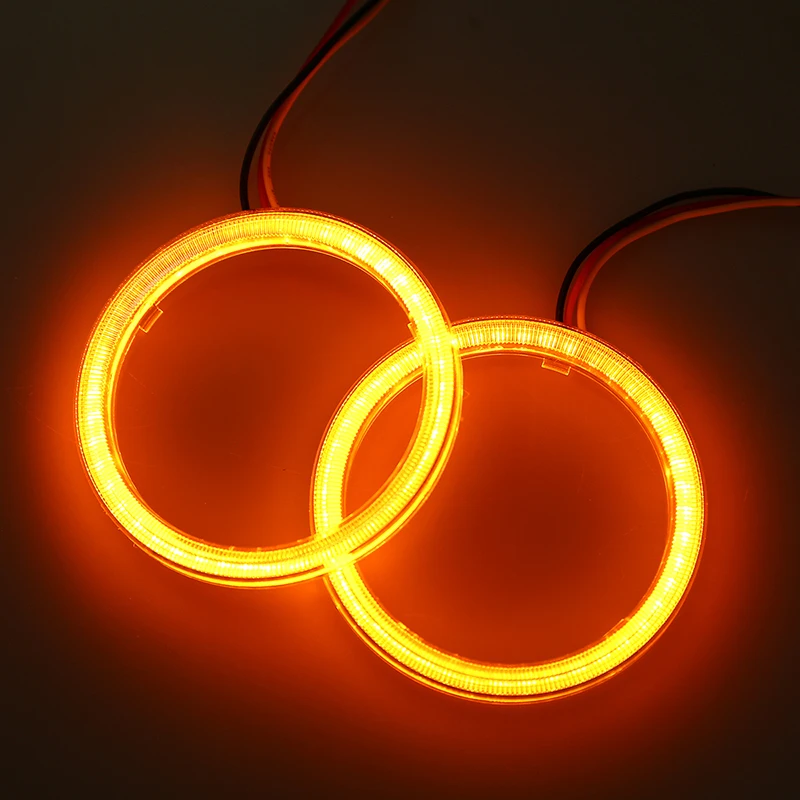 

POSSBAY 80mm Auto Halo Ring Blue/Red Turn Yellow COB LED Angel Eye Headlight Fog Lamp Turn Signal Lights