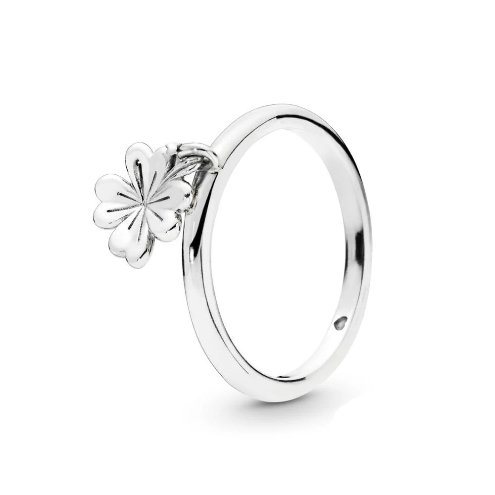 

100% 925 Sterling Silver Rings for Women Hanging Clover Ring Silver Jewelry Wedding Party Gift bague femme