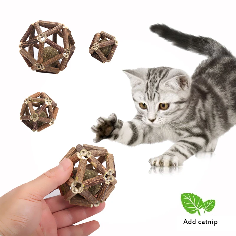 Cat Catnip Polygonum Menthol Ball Toys Hollow 5/7/8CM For Kitten Treat Play Cleaning Molar Teeth Interactive Pet Supplies | Дом и сад