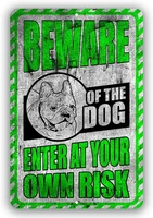 french dog beware of the enter at your own risk warning yard tresspassing tin sign indoor and outdoor use 8x12 or 12x18