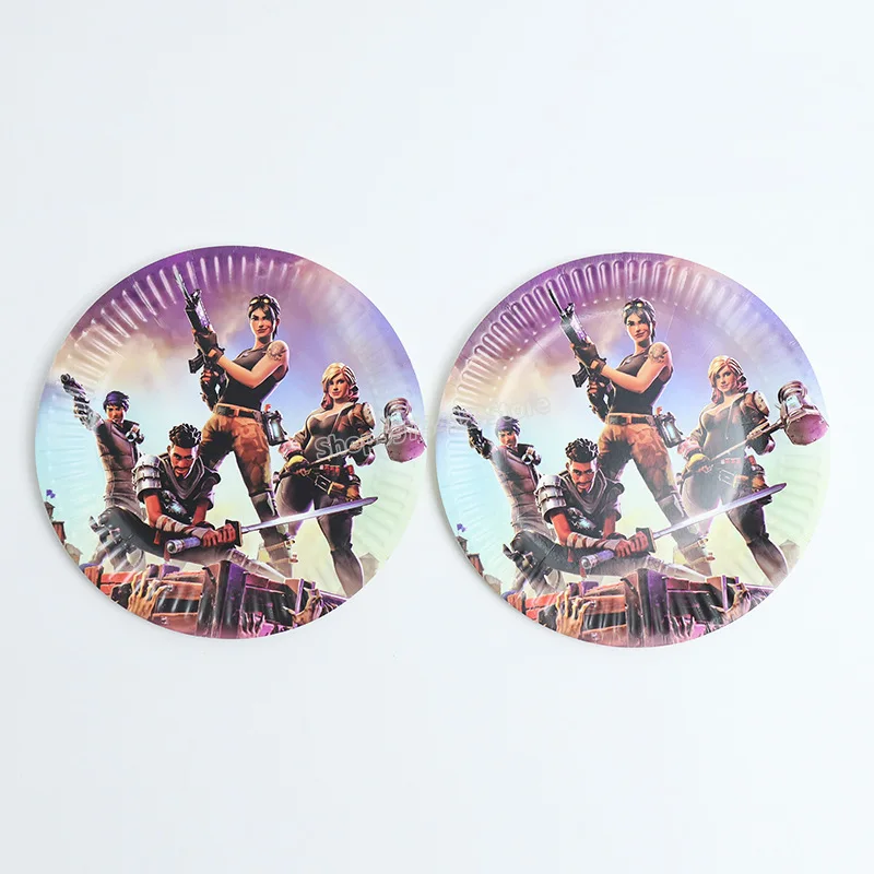 Fortnite Party Decoration Fortnights Birthday Themed Tablecloth Paper Cup Plates Set Supplies Baby Shower Decor | Дом и сад