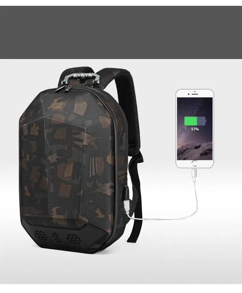 Fashion Man Backpack 15.6 Inch Laptop USB Charging Bluetooth Speaker Male Bags Recharging Multi-layer Space Travel Anti-thief