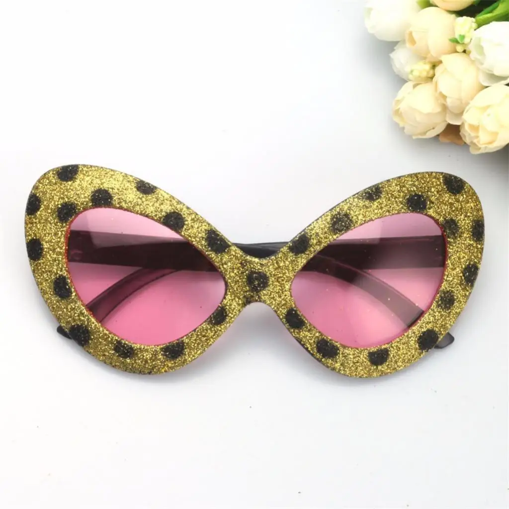 

Funny Women Shiny Leopard Print Cateye Plastic Dress Up Glasses Party Decor