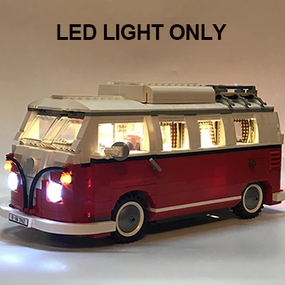 light only Создатель 21001 Volkswagen T1 ван кемпер 10220 10242 мини купер 21002 21003 жук 10252 10258 лондонский автобус 21045 строительные блоки - Цвет: light only