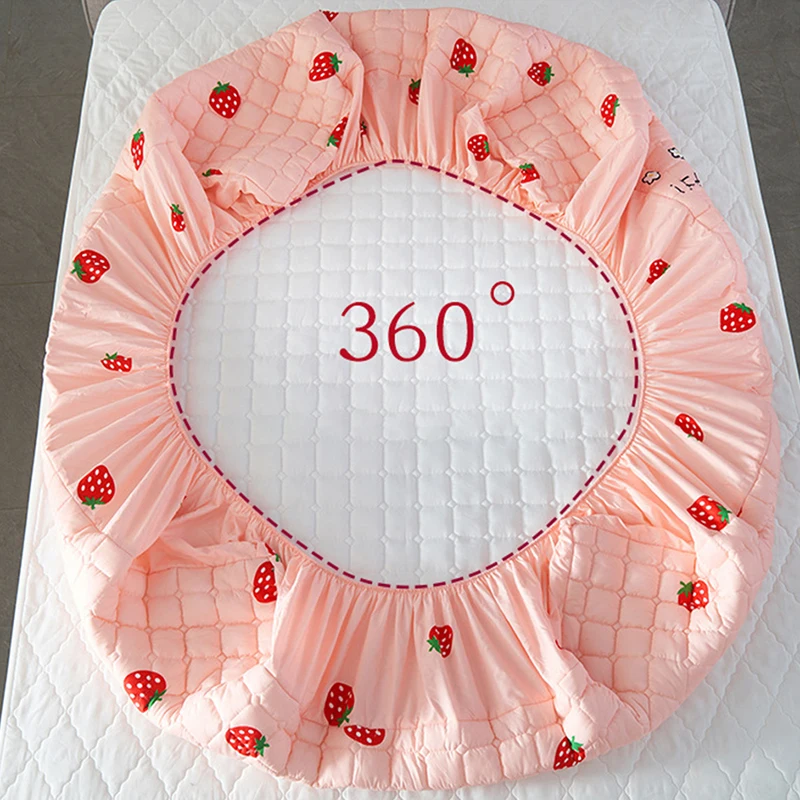 Дышащие хлопковые Наматрасники с принтом в виде клубники защитный хлопковый