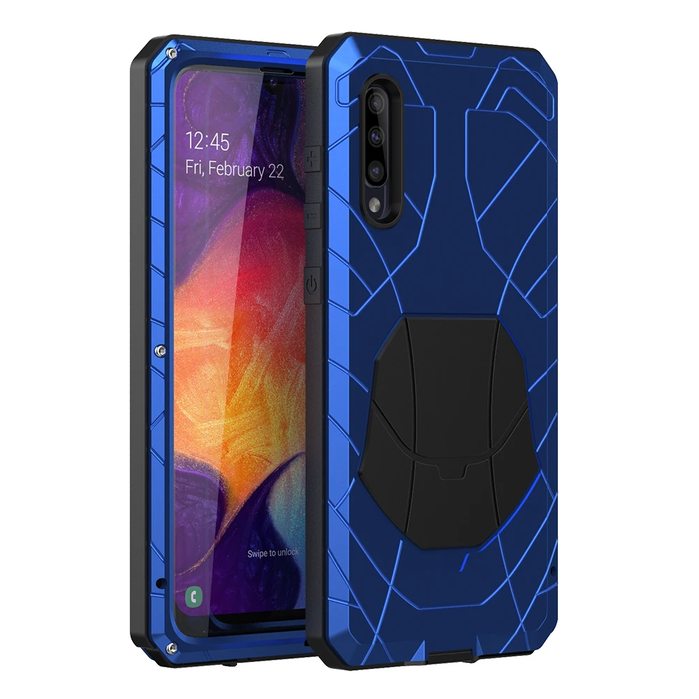 Для samsung Galaxy A30s A51 чехол для телефона жесткий алюминиевый металлический Закаленное стекло Защитная крышка для экрана сверхмощная защита A71 крышка