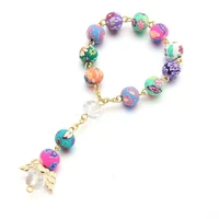 catholic rosary bracelet colorful 8mm beads favor christening crucifix jesus baby gift bracelets boy souvenir baptism showe g6r6