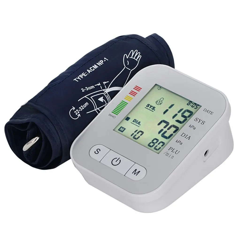 

Home Automatic English Voice Arm Cuff Sphygmomanometer Tonometer Meter USB Charge LCD HD Display Health Care