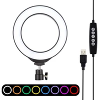 6 2 inch 16 cm usb rgbw led dimmable ring light photography fill light youtube vlogging photography video lights