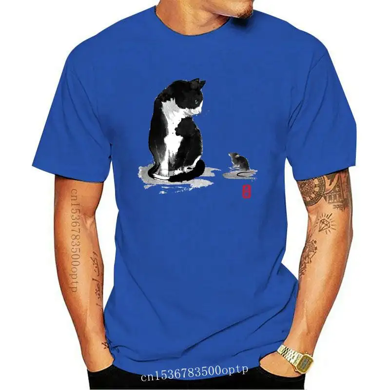 

New Summer light ink style Women Short Sleeve The cat and little rat Life Hope you like Print T-Shirt casual Tops 2021 Hipster T
