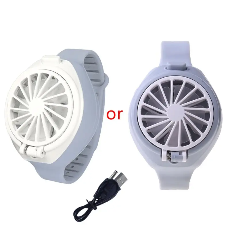 

USB Rechargeable Fan With Comfortable Wrist Strap Portable Mini Fan Watch-Shaped Fan Control For Indoors Or Outdoors Traveling