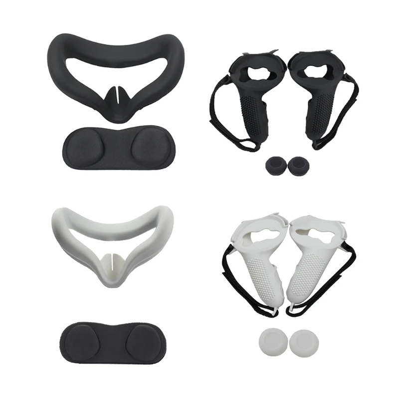 

Dust-proof Anti-Slip Rocker Cap VR Lens Cover Silicone Case Handle Grip Strap for -Oculus Quest 2 Touch Controller J60A