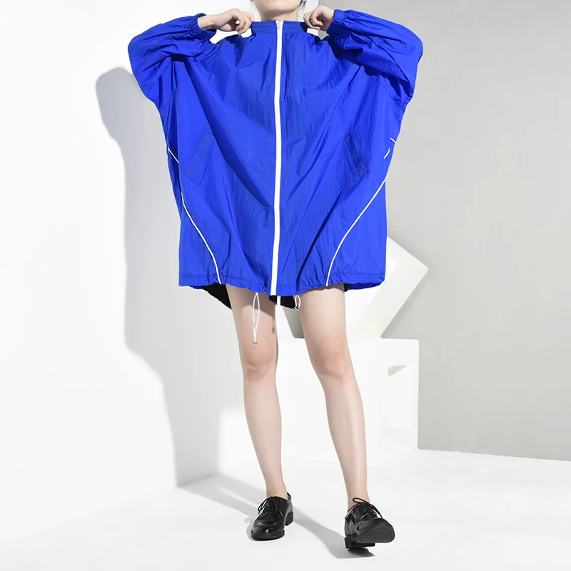 LANMREM 2020 Весна Лето Новая мода молния легкая тонкая ветровка личный свободный