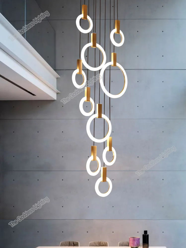Современные светодиодные люстры украшение для дома длинная лестница кухня