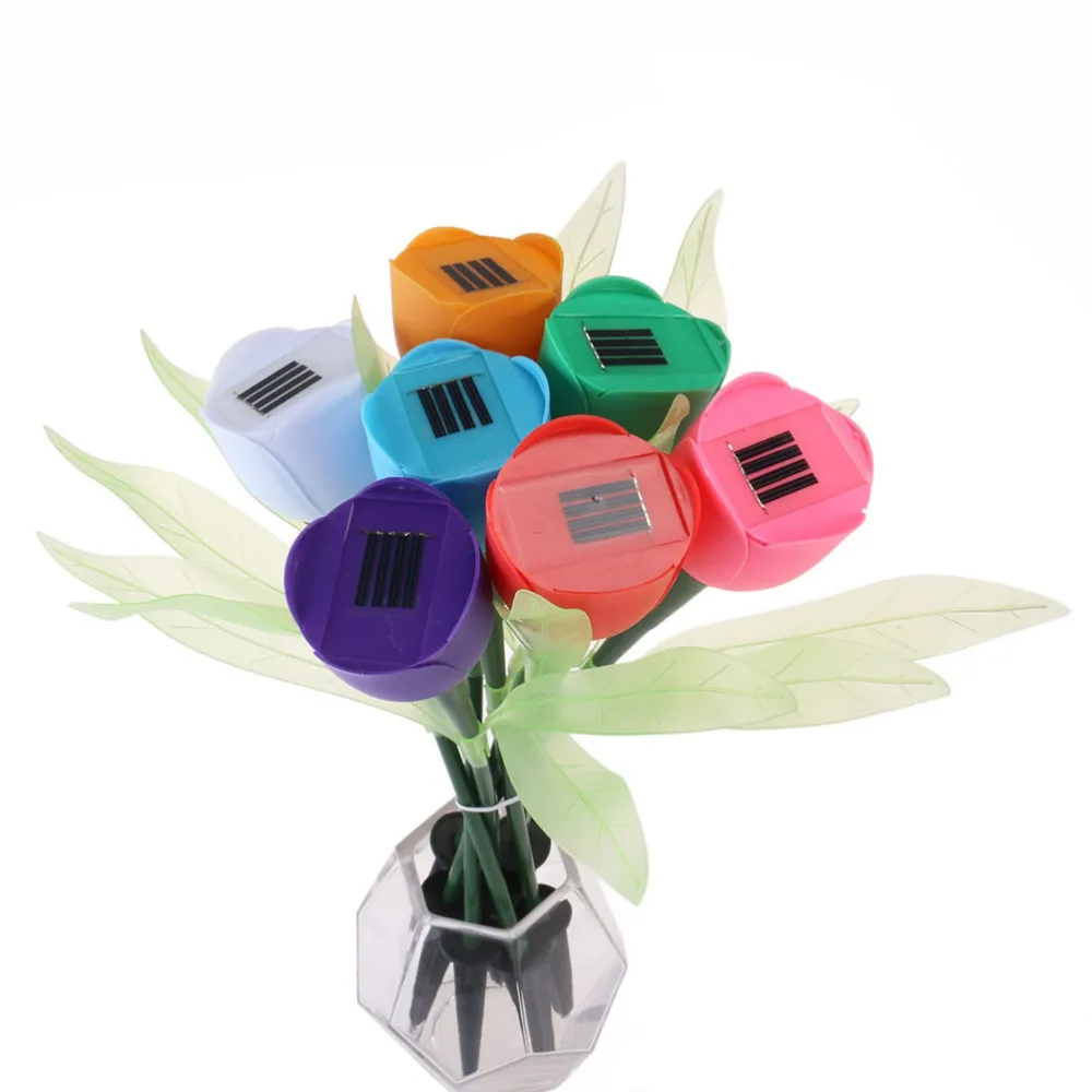 

3pcs Solar Light Tulip Flower Lamp Multi-Color LED Outdoor Waterproof Garden Yard Path Lawn Insert Decoration