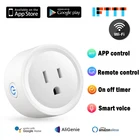 Tuya Smart Plug нам 16A адаптеры умная розетка Wi-Fi Мощность монитор таймер розетка Smart Home Беспроводной работать с Alexa Google Home
