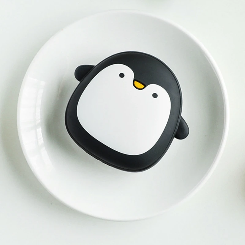 

Y98B Cute Cartoon Penguin Polar Bear Electric Hand Warmers USB Rechargeable Double-Side Heating Pocket Power Bank Warmer