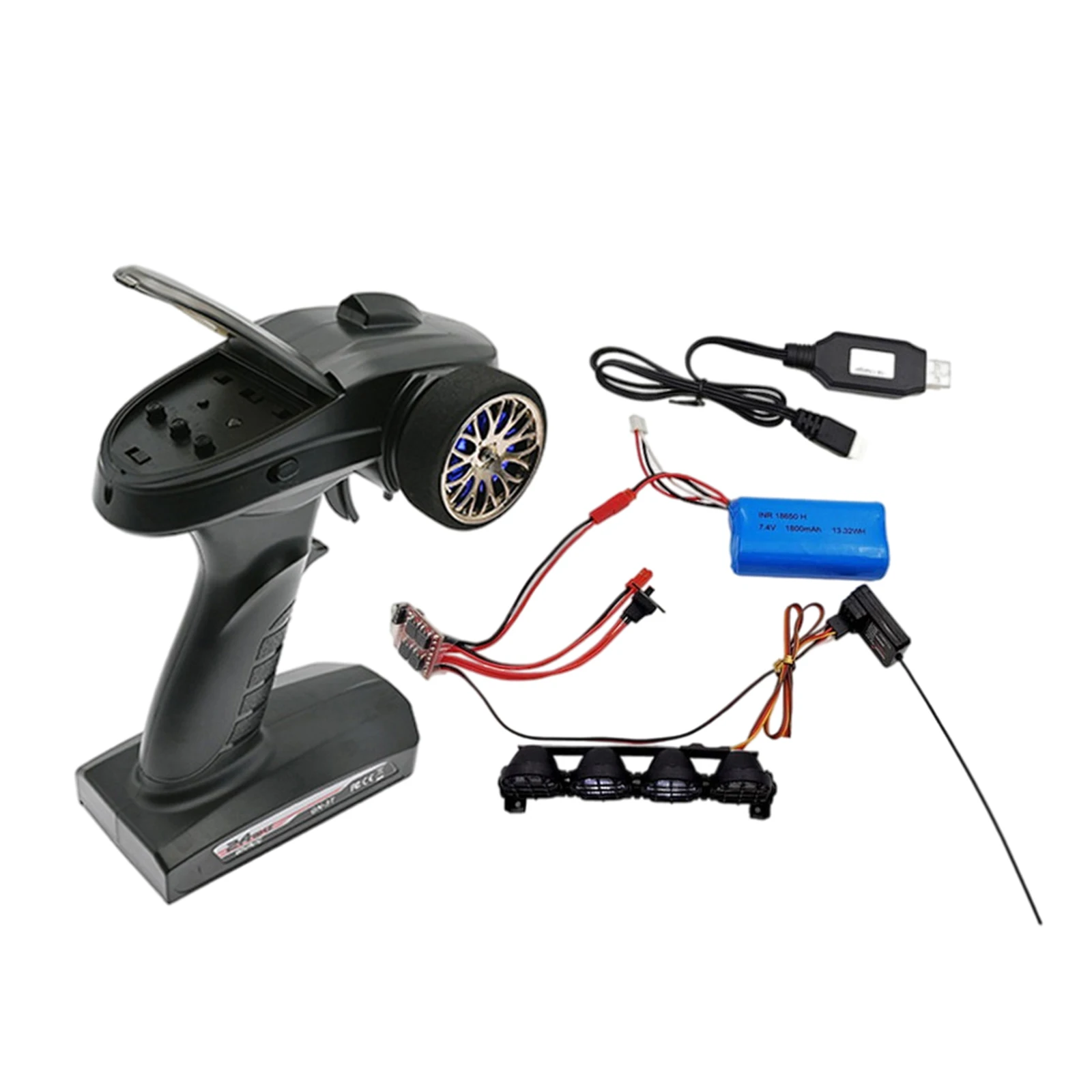 

2.4G Radio Remote Controller w/ USB Cable 18650 Battery Replacement Parts for MN Model MN90 MN91 MN99 1/12 Crawler Car Model