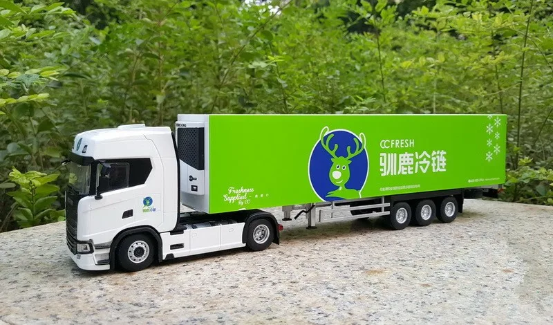 Коллекционная модель сплава подарок 1:43 Масштаб Scania S500 Холодильник контейнер грузовик трактор литья под давлением игрушка модель украшения