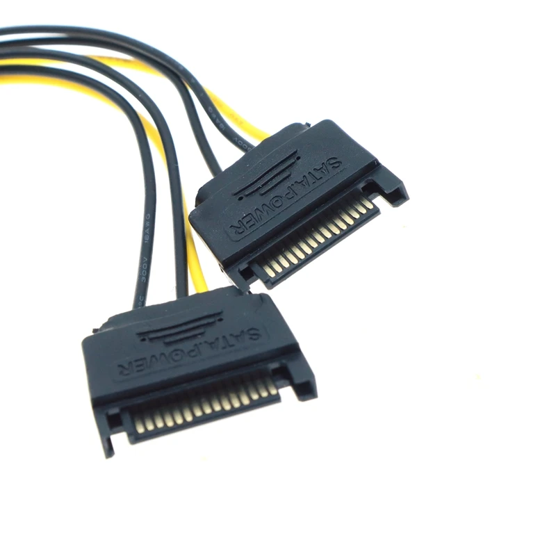 Кабель-адаптер PCI-E SATA видеокарта с 15pin на 8pin(6 + 2) кабель питания 8pin 20 см |