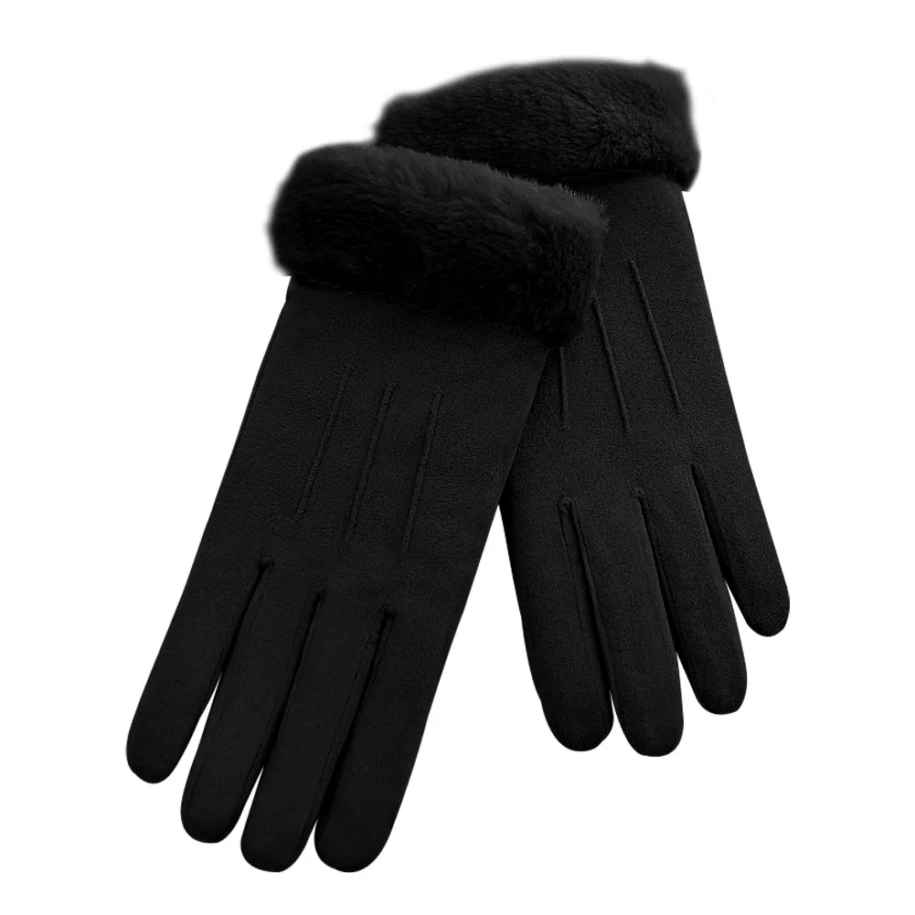 

Женские варежки, уютные однотонные зимние перчатки из искусственной замши для занятий спортом на открытом воздухе, вождения, катания на лыж...