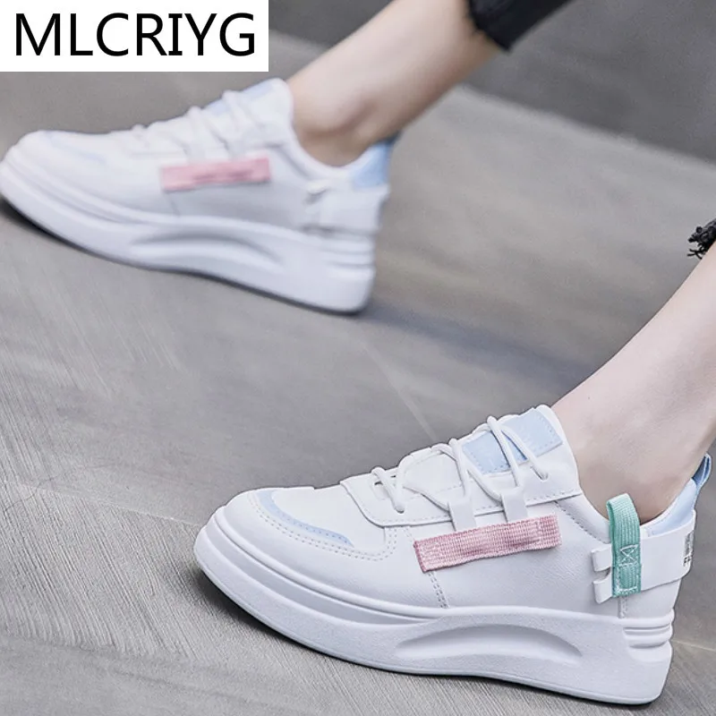 

2021 новая весенняя женская обувь CREEPERS обувь на плоской подошве, на шнуровке, на платформе; Обувь с мягкой подошвой модная женская комфорт при ...
