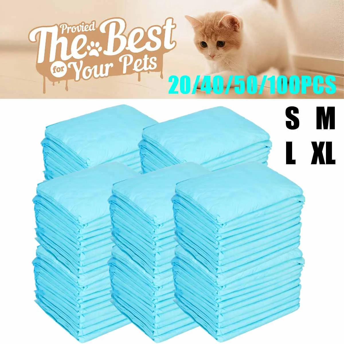 

100PCS Premium Dog Training Pee Pads Ultra Absorbent Diaper Cage Mat Unscented Disposable Underpads for Puppy Pet