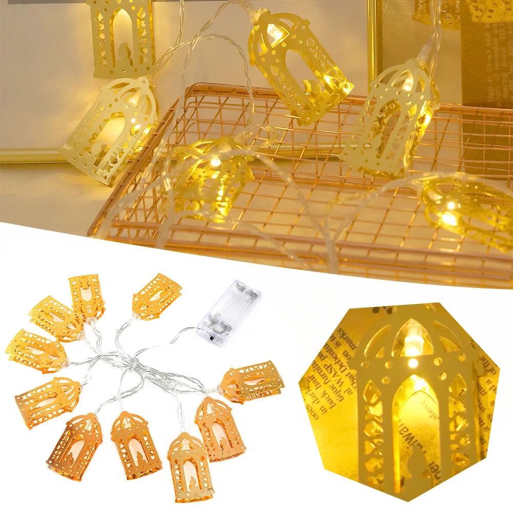 

10LED Moon Star castle Led Light String Eid Mubarak Ramadan Decoration For Home Hajj Ramadan Kareem Eid Al Adha EID lantern gift