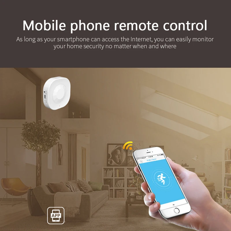 

Tuya Mini WiFi PIR Motion Sensor Smart Home Wireless Infrared Passive Detector IR Security Burglar Alarm Sensor Remote Sensor