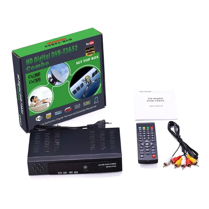 

Smart Digital Satellite TV Receiver DVB-T2+DVB-S2 FTA 1080P Decoder Tuner MPEG4