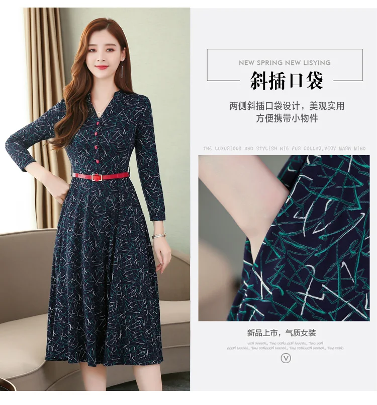 Винтажное Хлопковое платье-миди Boho с принтом; сезон осень-зима; 3XL; большие размеры; платье с длинными рукавами; элегантные женские облегающие вечерние платья