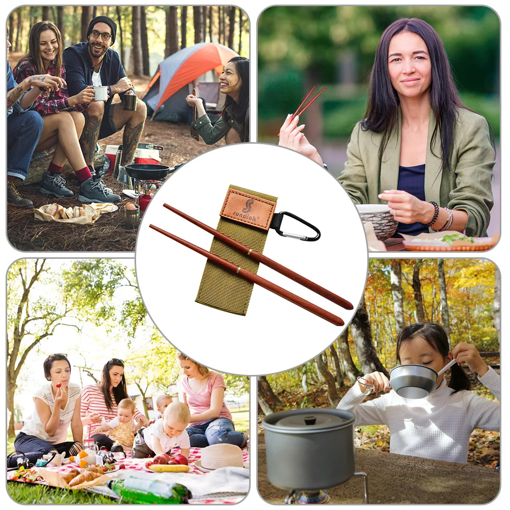 

Mahogany Folding Chopsticks Outdoor Camp Picnic Travel Portable Tableware