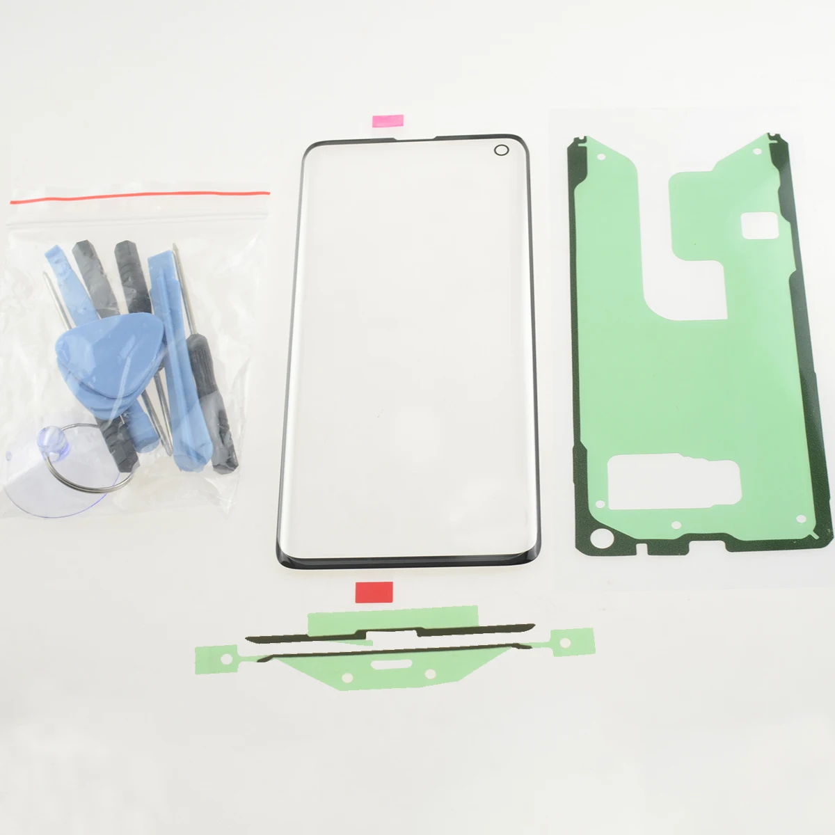 Front Screen Glass Repair Kits for Samsung Galaxy S8 S10 S9 S20 Plus Note 10 LCD Touch Outer Glass Lens Replacement & Stickers