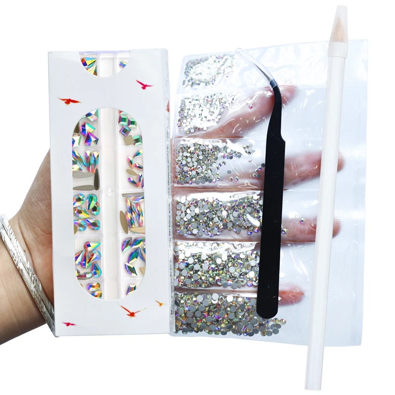 1 Набор разных размеров стразы из стекла творческий дизайн Смешанная форма