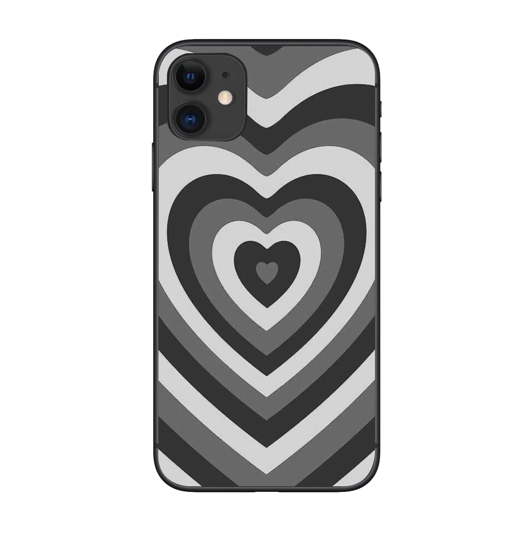 

Woman Phone Case Fo iPhone 6s 7 8 Plus X Xs Max XR 11 12 MINI Pro Max SE20 Latte Love Coffee Heart Soft TPU Black Silicone Cover