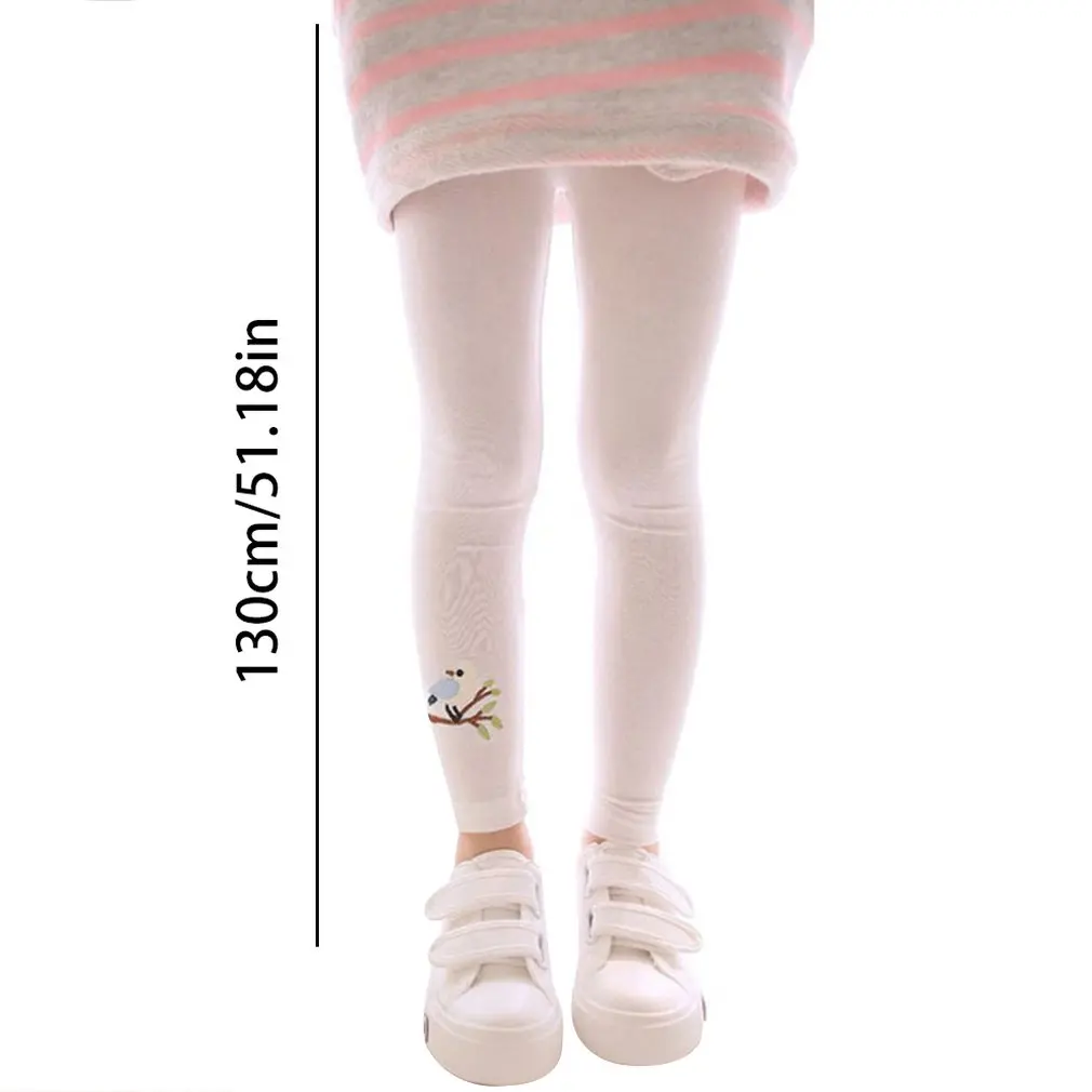 Розничная продажа 6 цветов брюки для девочек с вышитыми птицами леггинсы детские