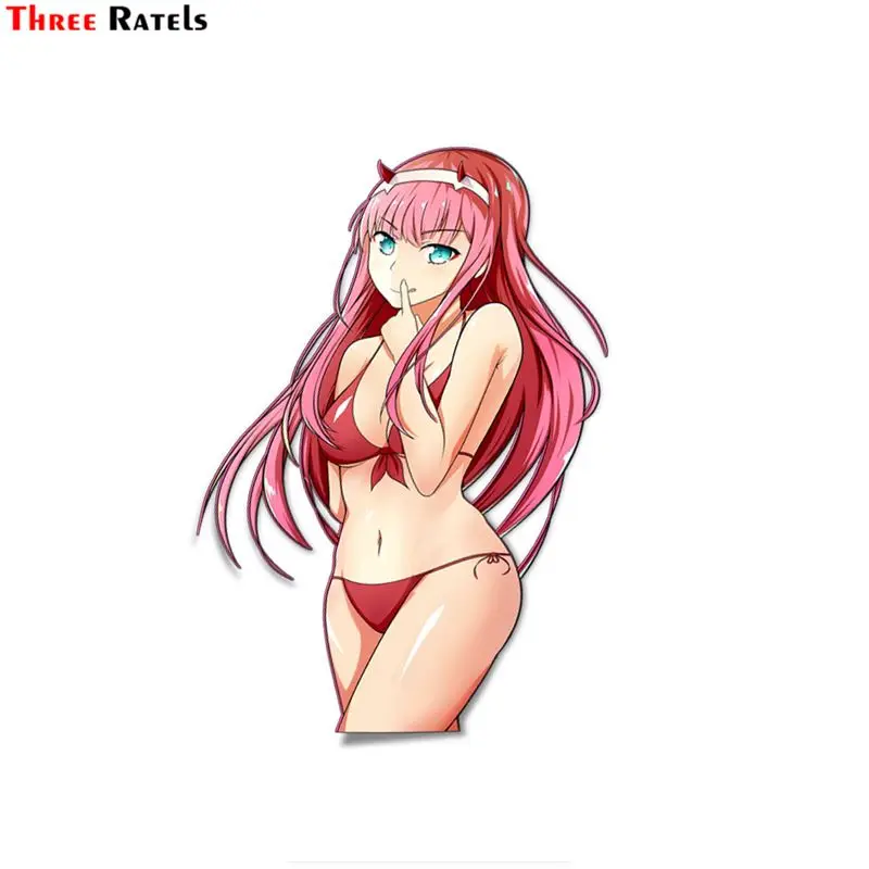 Наклейки для капюшона Three Ratels FC315 милые Мультяшные 3D наклейки аниме Zero Two ZERO TWO KISS |