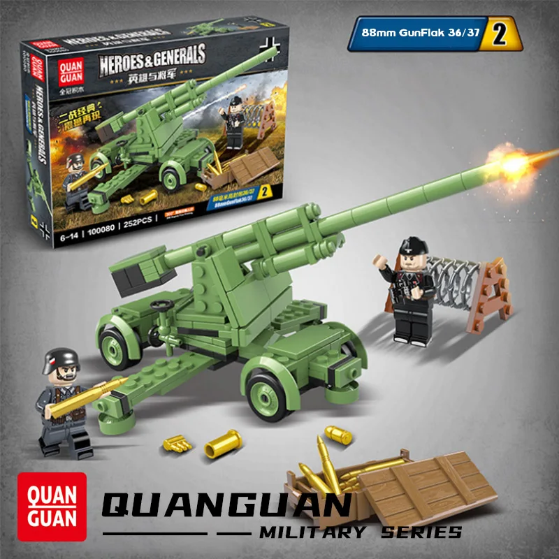 Конструктор WW2 Серии Военного поля боя бронированный грузовик ковшовые