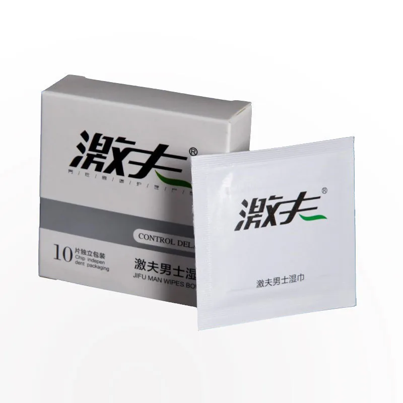 10 шт. мужской протрите с задержкой натуральная Влажная Ткань Мужская сексуальная