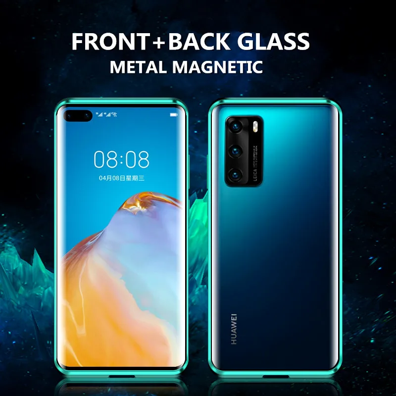 360° Магнитный металлический чехол с двойными сторонами из стекла для Huawei Honor Mate 30 20 Lite P30 P40 P20 Pro 8X 9X Y9 Prime P Smart Z 2019 Cover on.