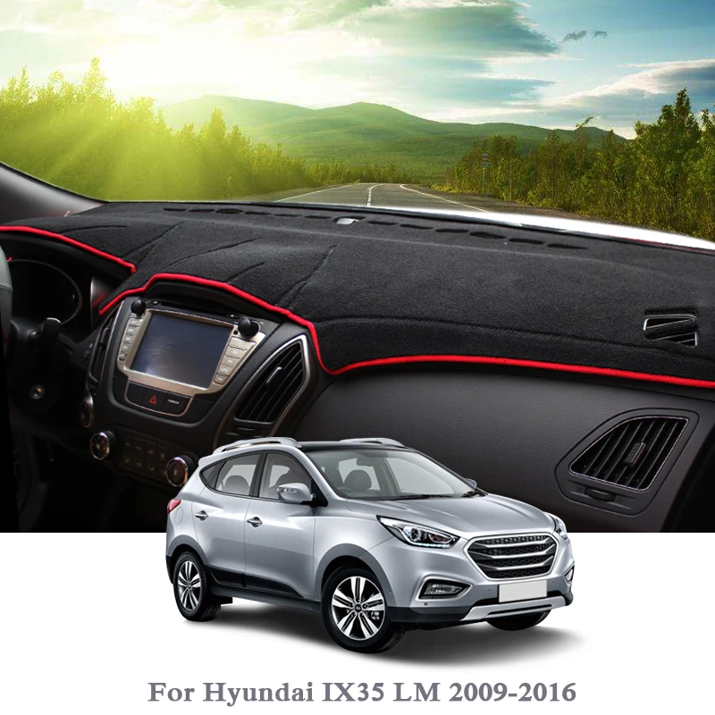 

Car Styling Dashboard Avoid Light Pad Instrument Platform Cover Mats For Hyundai IX35 LM 2009-2016 LHD&RHD Anti-dust Accessories