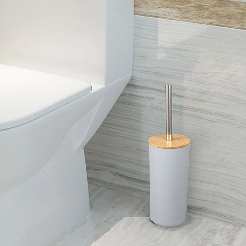 Bathroom Accessories Set 6 Pieces Bamboo Room Toothbrush Holder Soap Dispenser Toilet Brush Trash Can Essential | Дом и сад