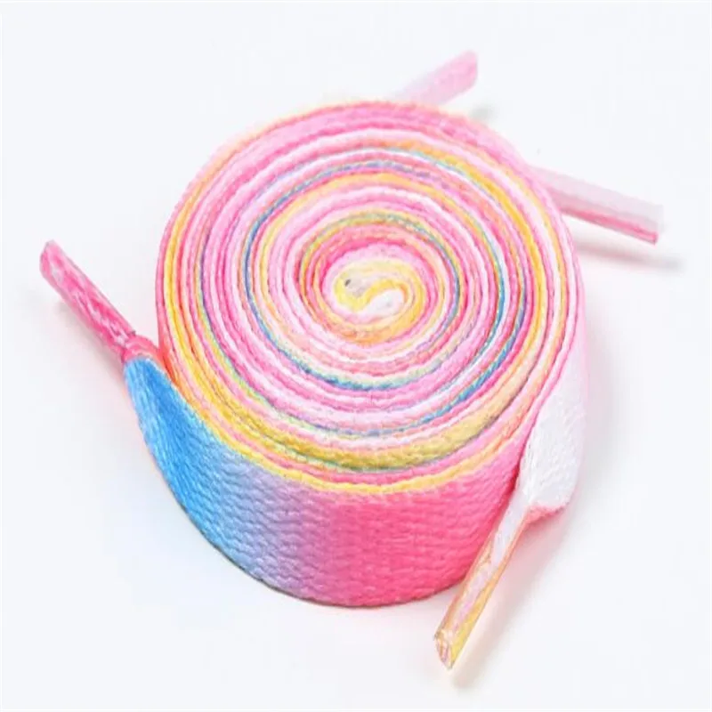

Rainbow Colorful Flat Shoelaces Fashion Printed Gradient Shoes Laces Sports Casual Sneakers Shoelaces Canvas Bootlaces Strings