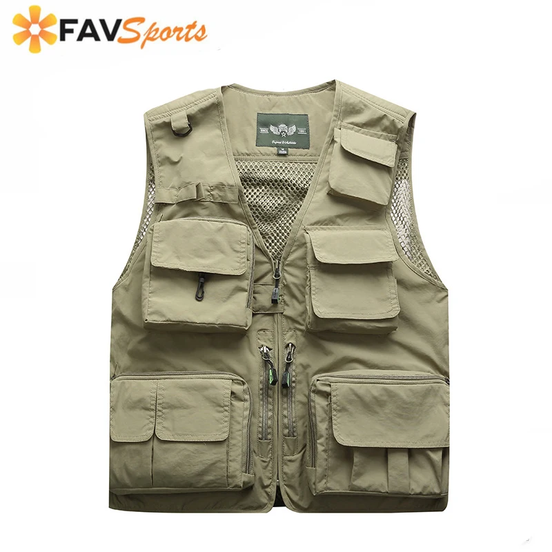 5 цветов Повседневный рыбацкий жилет мужской свободный большой размер