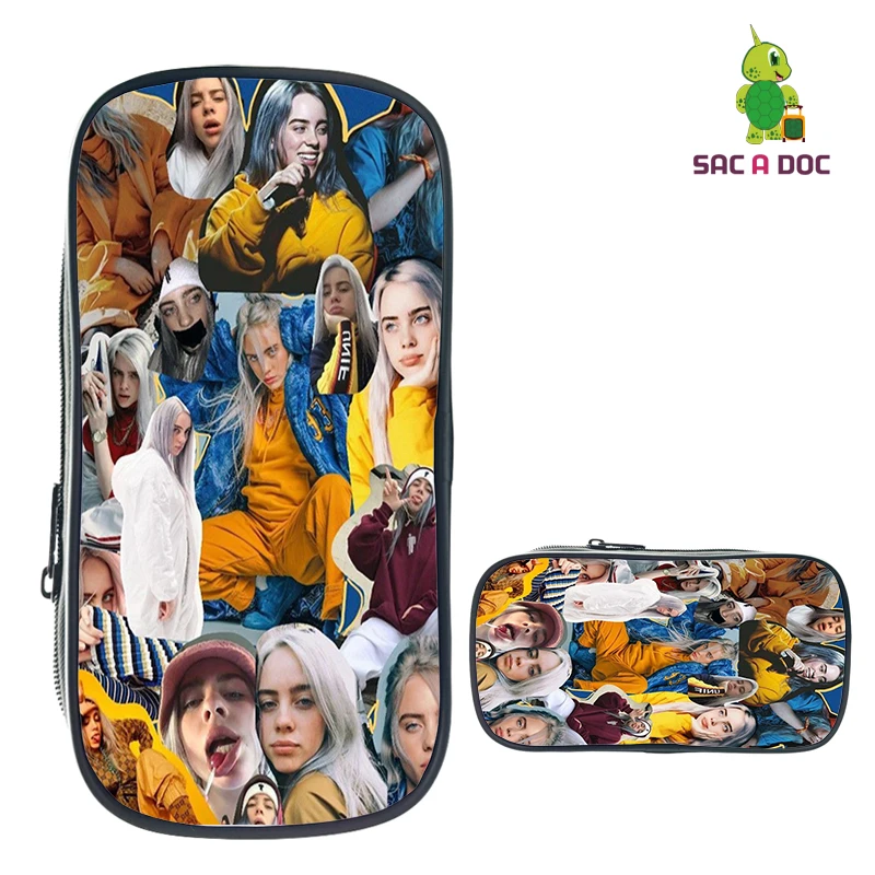 Коричневый Billie Eilish, школьный рюкзак для девочек, женская сумка для колледжа, сумка для книг, дорожные сумки на плечо, подростковые холщовые рюкзаки, Mochila Escolar - Цвет: Коричневый